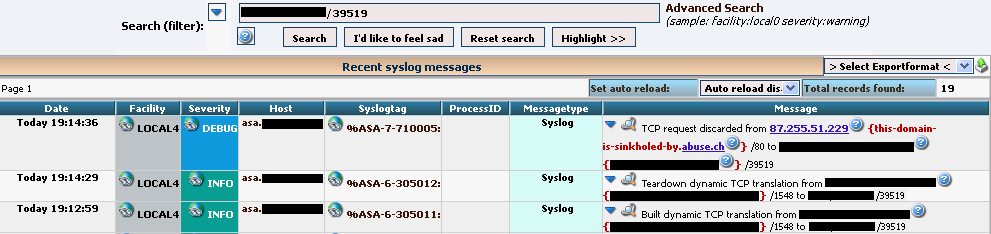 Syslog IP found